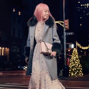 Kate Spade Faux Fir Trim Coat. Size 00.